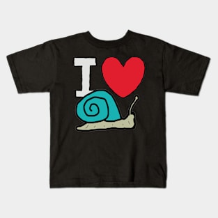 I Love Snails Kids T-Shirt